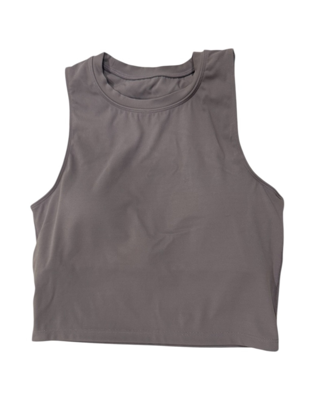 Women's Sleeveless High Neck Padded Cropped Tank Top - purple/Gray